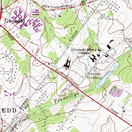 Topographic Map of Gwynedd Mercy Academy High School, PA