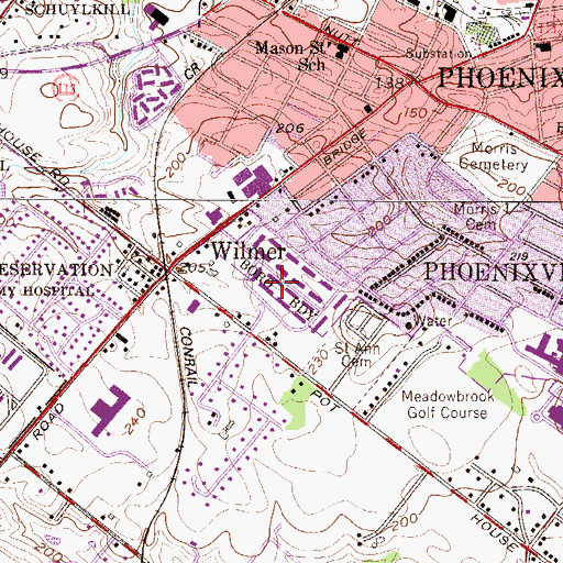 Topographic Map of Lexington Court, PA