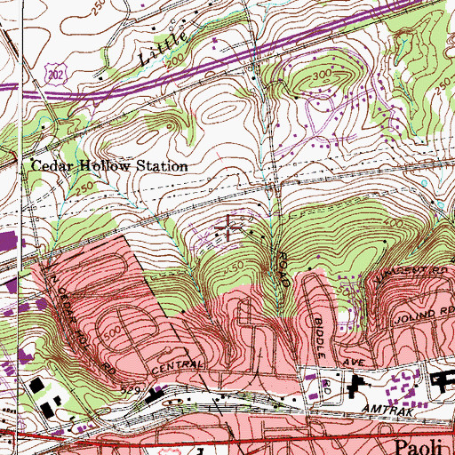 Topographic Map of Lexton Woods, PA