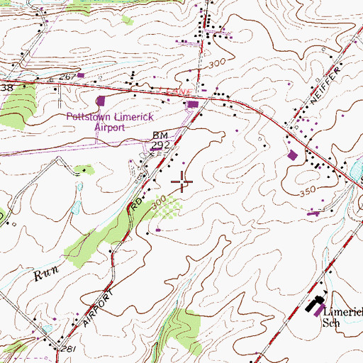 Topographic Map of Limerick Airport Industrial Park, PA