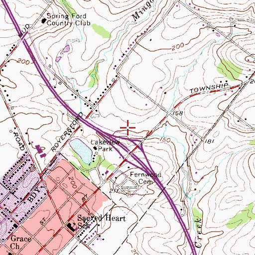 Topographic Map of Limerick Square Shopping Center, PA