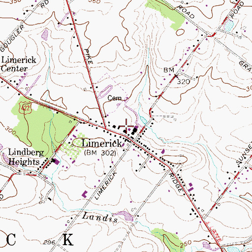 Topographic Map of Limerick Fire Company - Station 54, PA