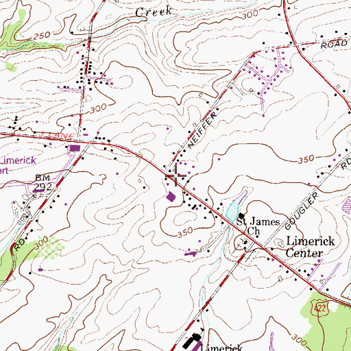 Topographic Map of Limerick Township Building, PA
