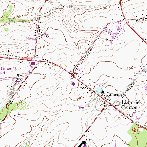 Topographic Map of Limerick Township Police Station, PA