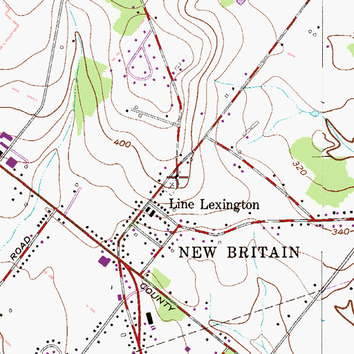 Topographic Map of Line Lexington Mennonite Church, PA