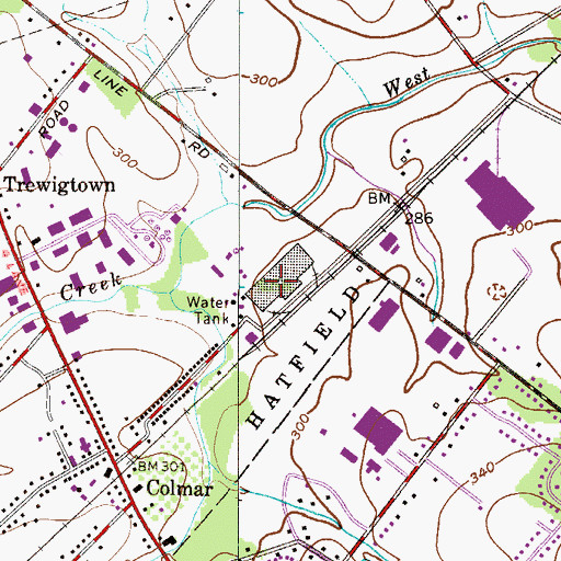 Topographic Map of Link Belt Station, PA