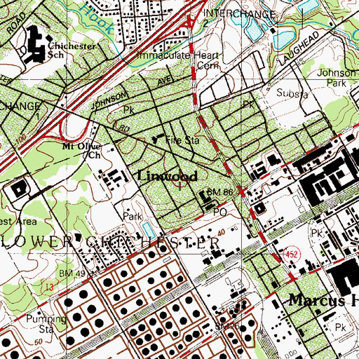 Topographic Map of Lower Chichester Volunteer Fire Company Station 39, PA