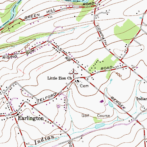 Topographic Map of Little Zion Lutheran Cemetery, PA