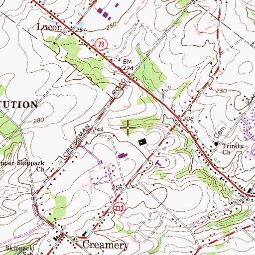 Topographic Map of Lochwood Estates, PA