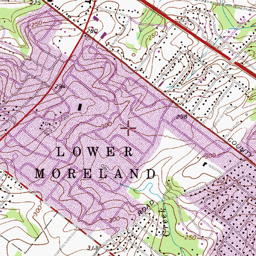 Topographic Map of Long Lane Farms III, PA