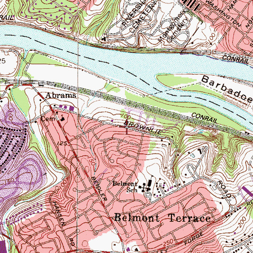 Topographic Map of Lowell Hills, PA