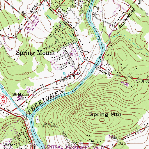 Topographic Map of Lower Frederick Fire Company - Station 52, PA