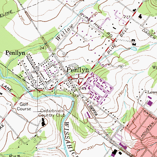 Topographic Map of Lower Gwynedd Park, PA