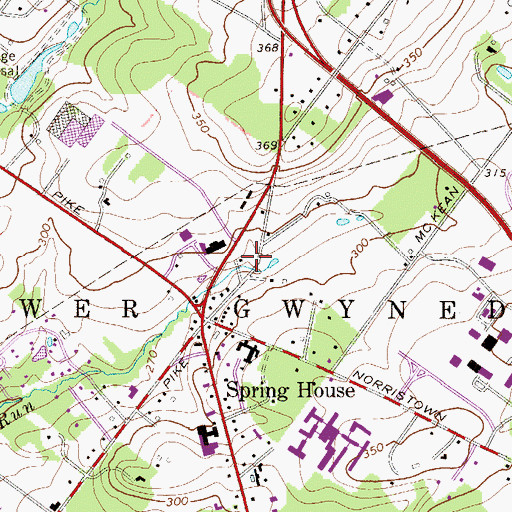 Topographic Map of Lower Gwynedd Township Hall, PA