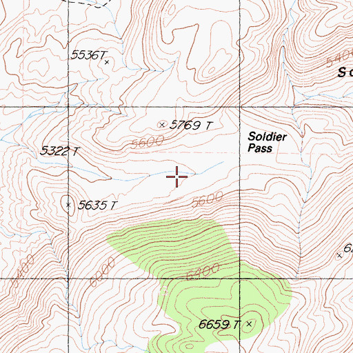 Topographic Map of Soldier Pass, CA