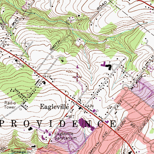 Topographic Map of Lower Providence Township Hall, PA