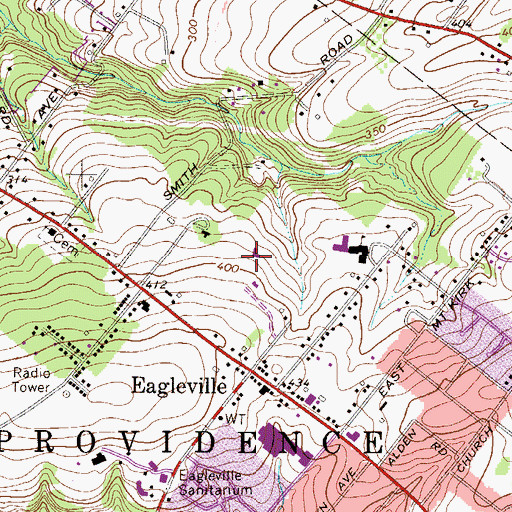 Topographic Map of Lower Providence Township Police Station, PA
