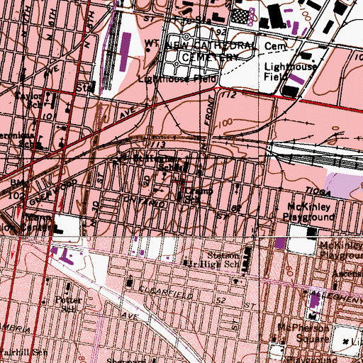 Topographic Map of Luis Munoz Martin Elementary School, PA