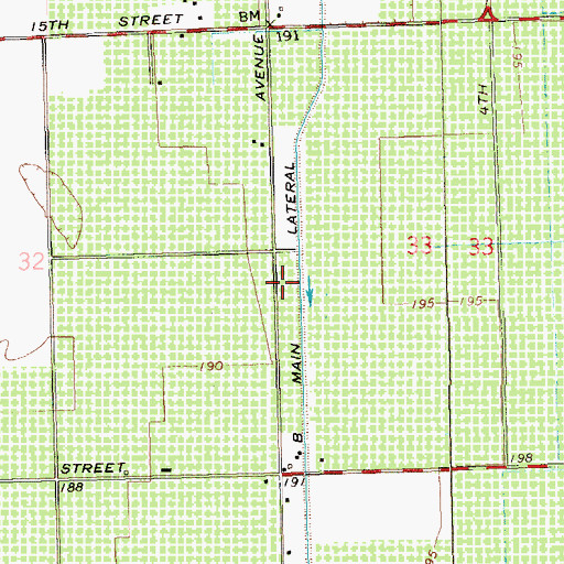 Topographic Map of B Main Lateral, AZ