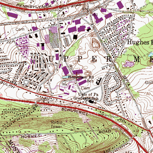 Topographic Map of Main Line Academy, PA