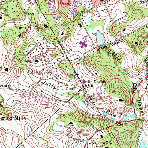 Topographic Map of Mainline United Methodist Church, PA