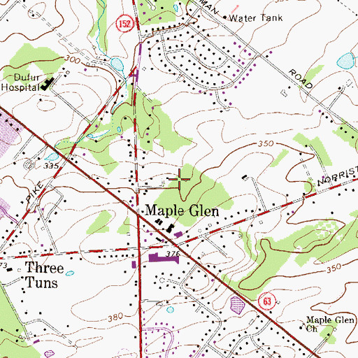 Topographic Map of Maple Glen Hollow, PA