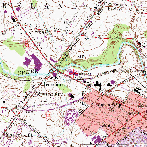 Topographic Map of Maple Lawn Shopping Center, PA