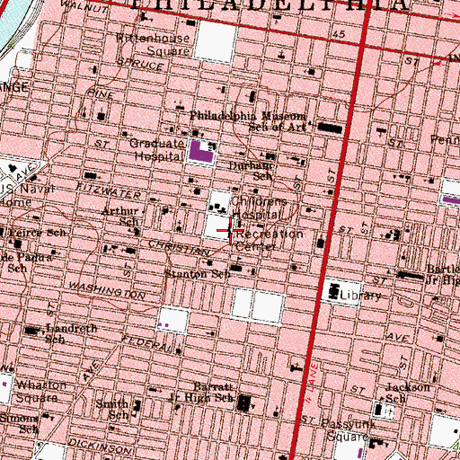 Topographic Map of Marion Anderson Community Center, PA