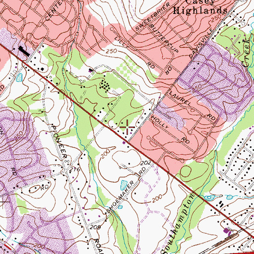 Topographic Map of Market Place at Huntingdon Valley Shopping Center, PA