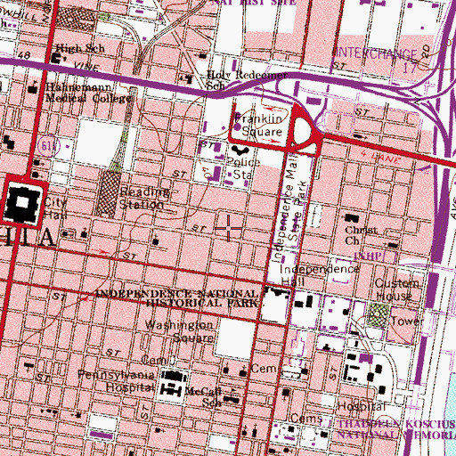 Topographic Map of Market Place East Shopping Center, PA