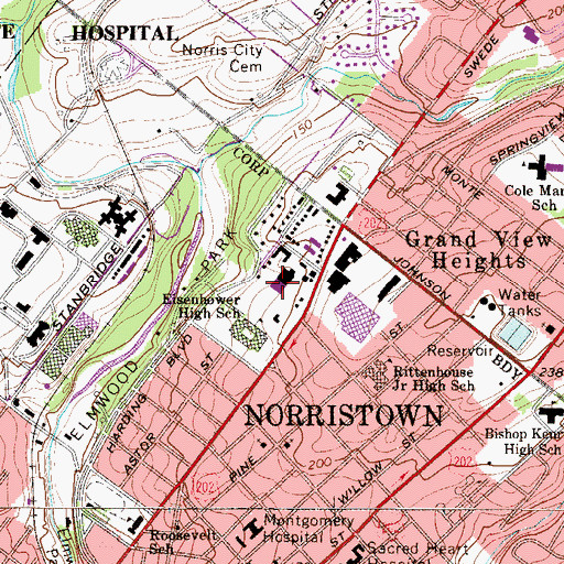 Topographic Map of Markley Medical Center, PA