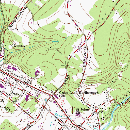 Topographic Map of Marlborough Township Hall, PA