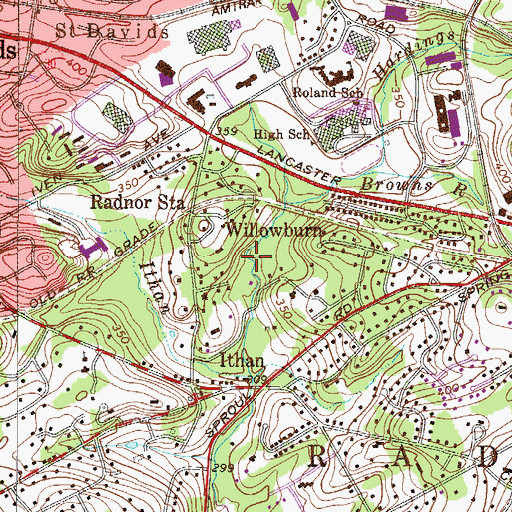 Topographic Map of Martha Brown Woods, PA