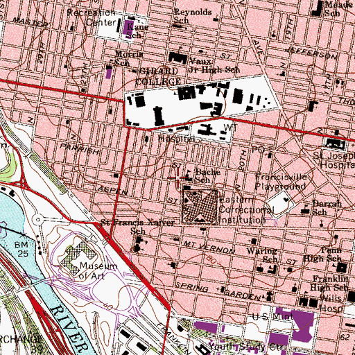 Topographic Map of Martin Orthopedic School, PA