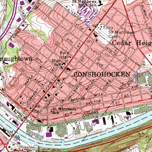 Topographic Map of Mary H Wood Park, PA