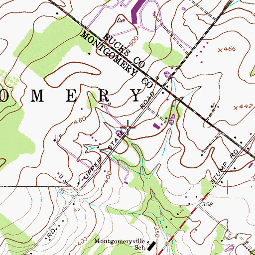 Topographic Map of Mary Mother of the Redeemer Church, PA
