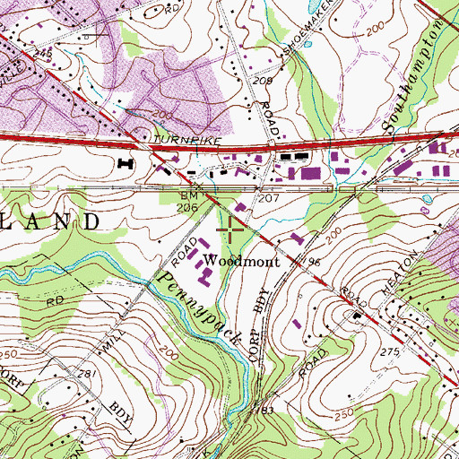 Topographic Map of Mason Mills Business Park, PA