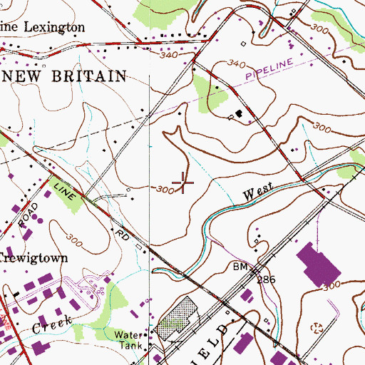 Topographic Map of New Britain Business Park, PA