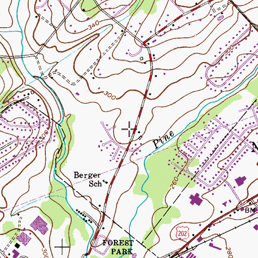 Topographic Map of New Britain Township Hall, PA