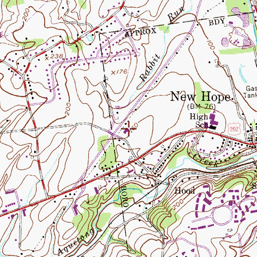 Topographic Map of New Hope Eagle Fire Company Station 46, PA