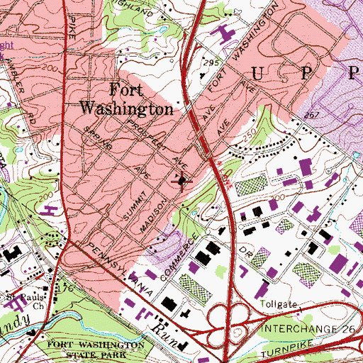 Topographic Map of New Horizons Montessori School, PA