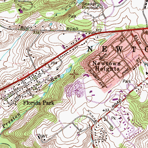 Topographic Map of Newton Square Corporate Campus, PA