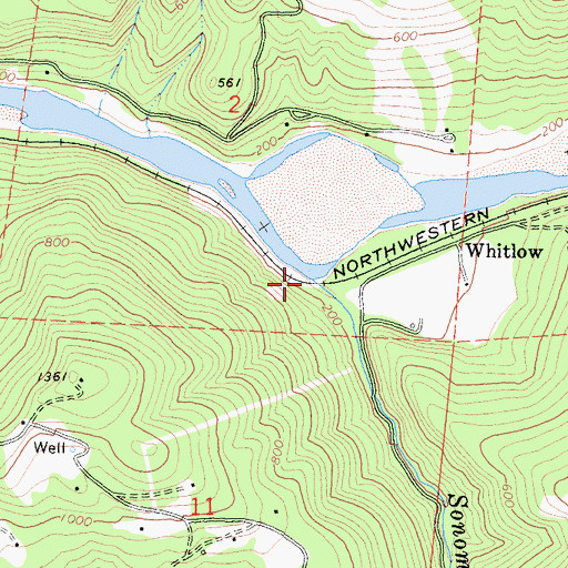 Topographic Map of Sonoma Creek, CA