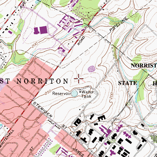 Topographic Map of Norristown Farm Park, PA