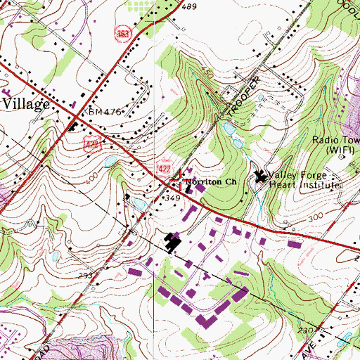 Topographic Map of Norriton Presbyterian Church Cemetery, PA