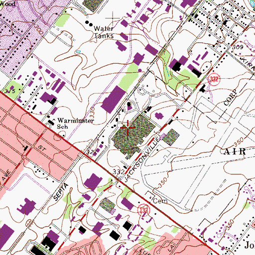 Topographic Map of North American Technical Center, PA