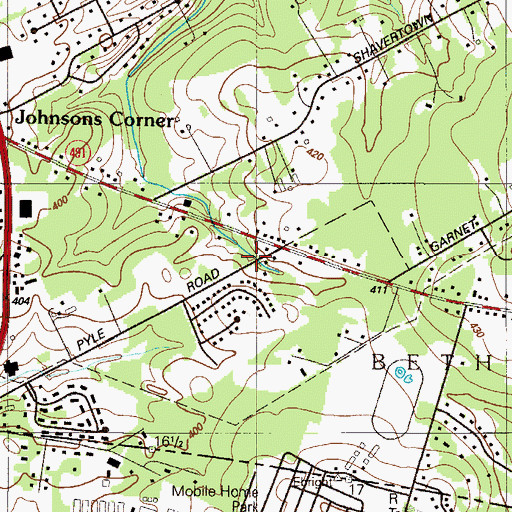 Topographic Map of North Chase, PA