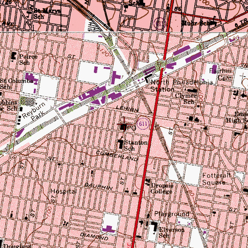 Topographic Map of North Philadelphia Post Office, PA