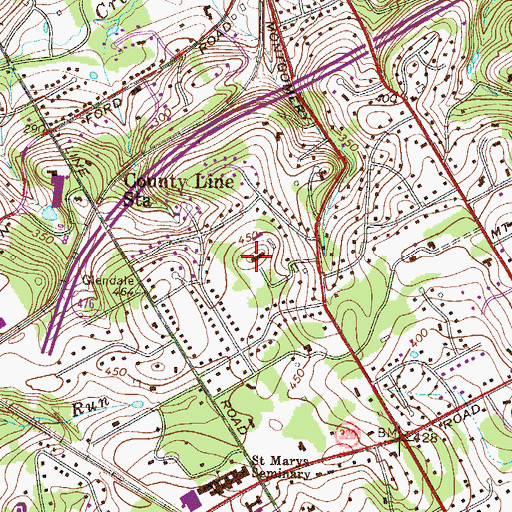 Topographic Map of Northeastern Christian Junior College, PA