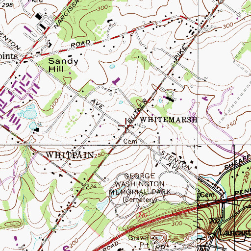 Topographic Map of Oak Lane Day School, PA